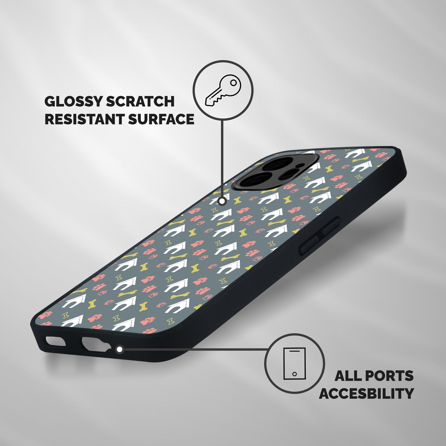 Dog Pattern Shockproof Hybrid Protection (Metal + TPU) Back Case Cover