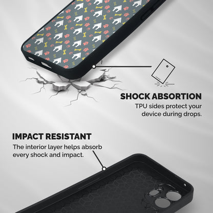 Dog Pattern Shockproof Hybrid Protection (Metal + TPU) Back Case Cover