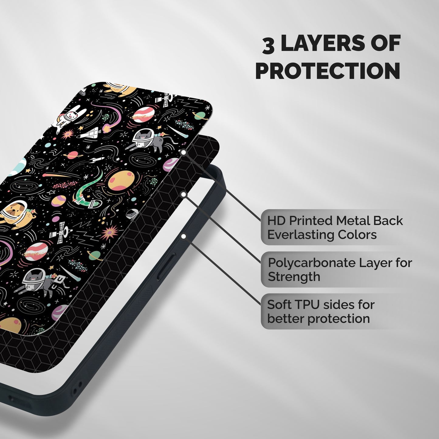 Dog Planetarium Shockproof Hybrid Protection (Metal + TPU) Back Case Cover