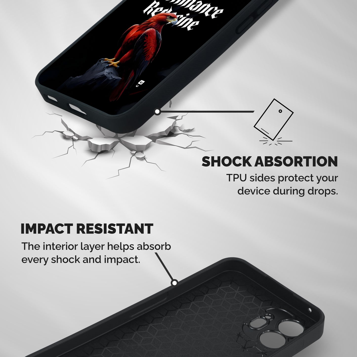 Dominance Eagle Shockproof Hybrid Protection (Metal + TPU) Back Case Cover