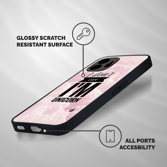 Dont Care Unicorn Shockproof Hybrid Protection (Metal + TPU) Back Case Cover