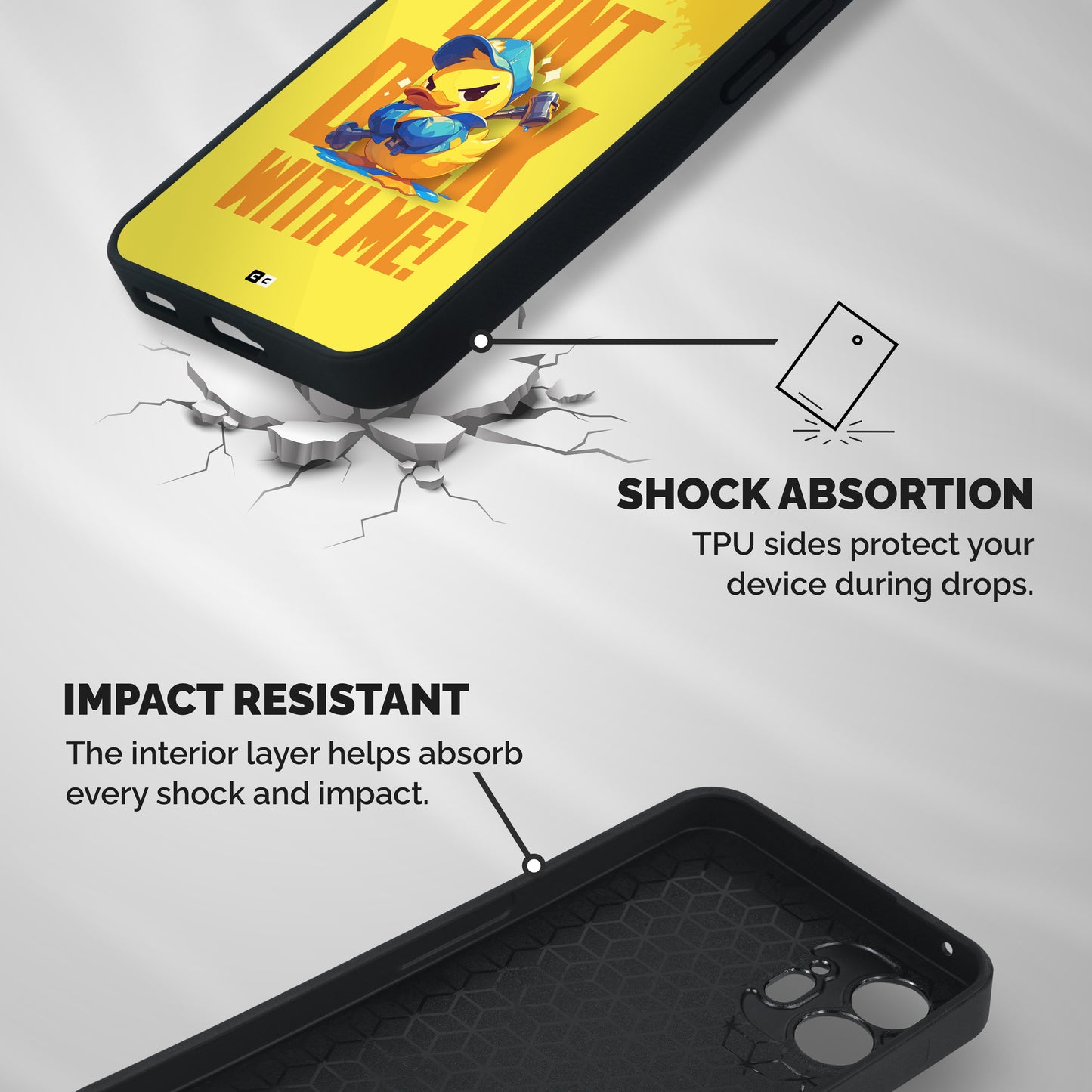 Dont Duck With Me Shockproof Hybrid Protection (Metal + TPU) Back Case Cover