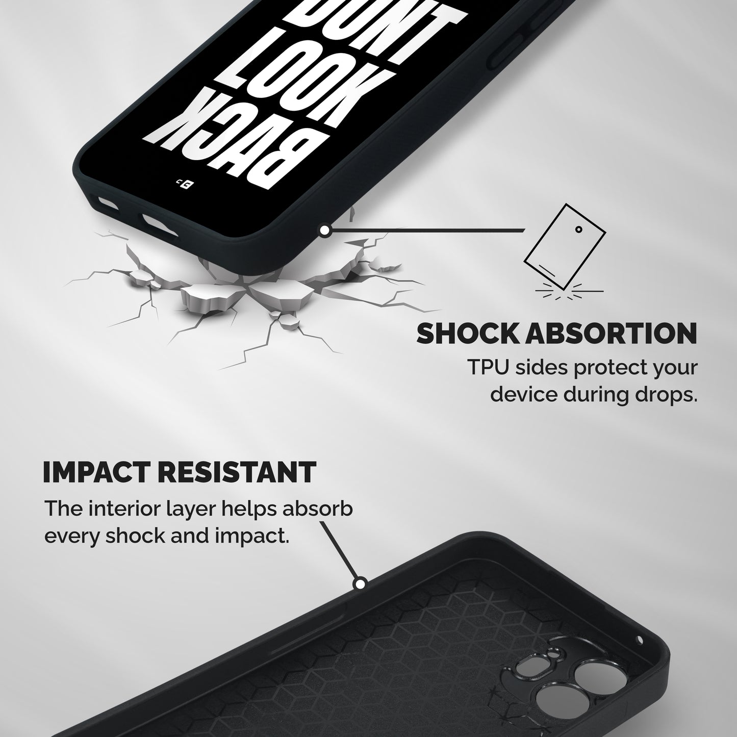 Dont Look Back Shockproof Hybrid Protection (Metal + TPU) Back Case Cover