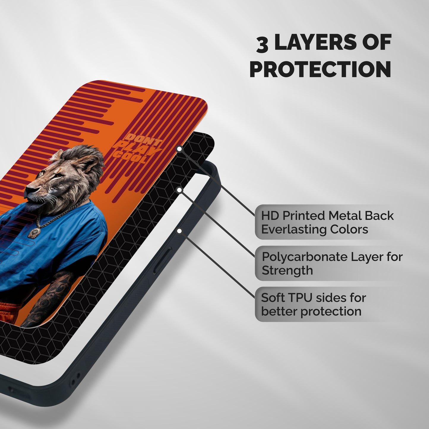 Dont Play Cool Shockproof Hybrid Protection (Metal + TPU) Back Case Cover