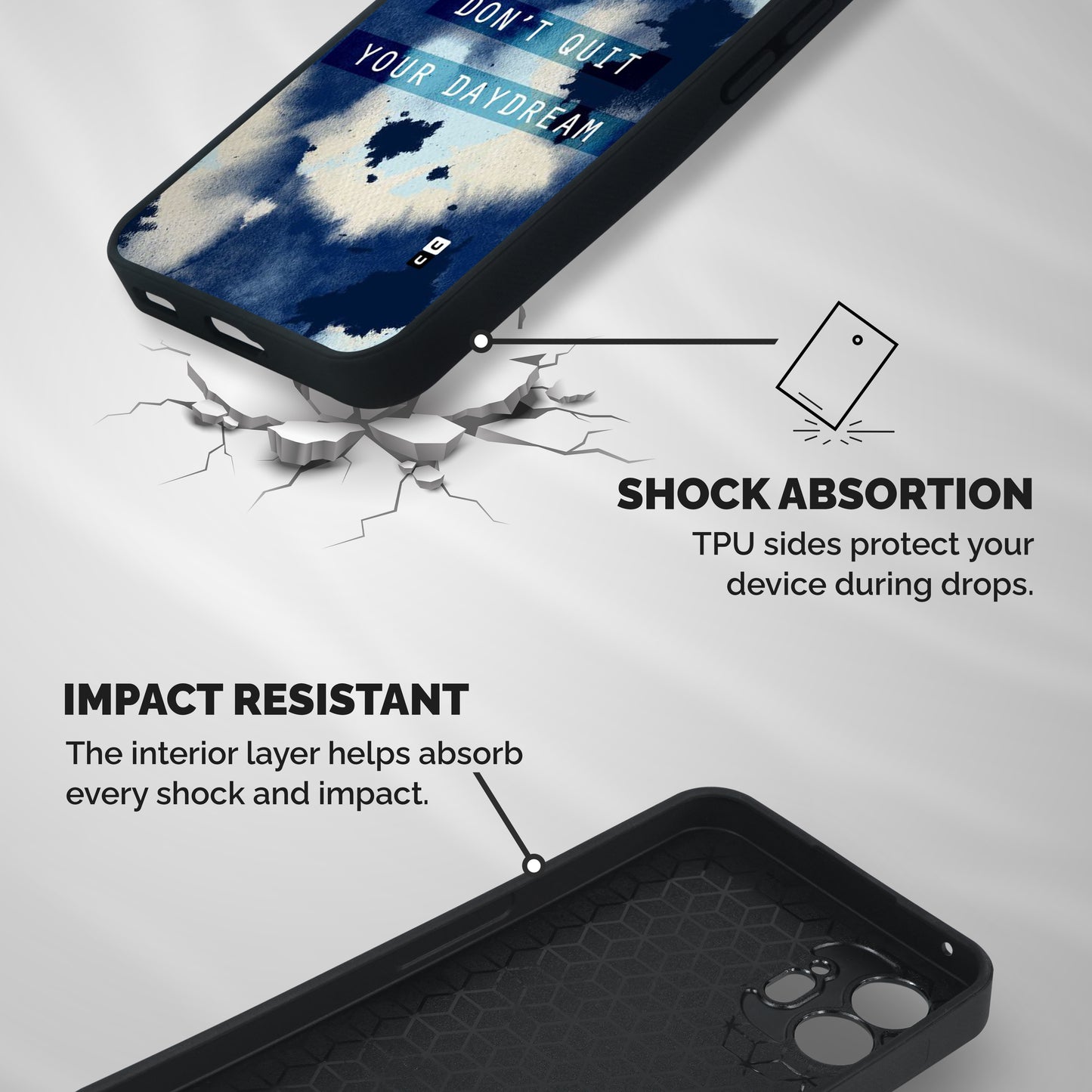 Dont Quit Shockproof Hybrid Protection (Metal + TPU) Back Case Cover