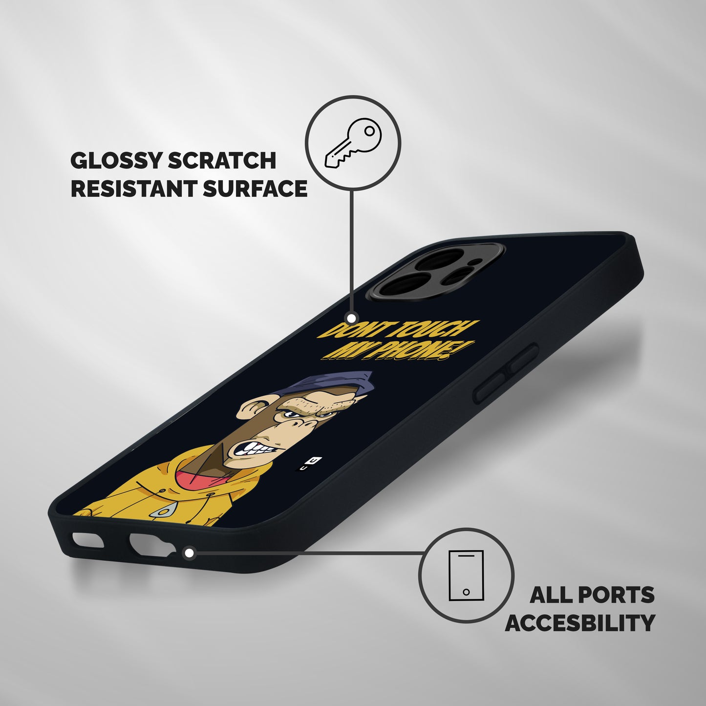 Dont Touch My Phone Shockproof Hybrid Protection (Metal + TPU) Back Case Cover