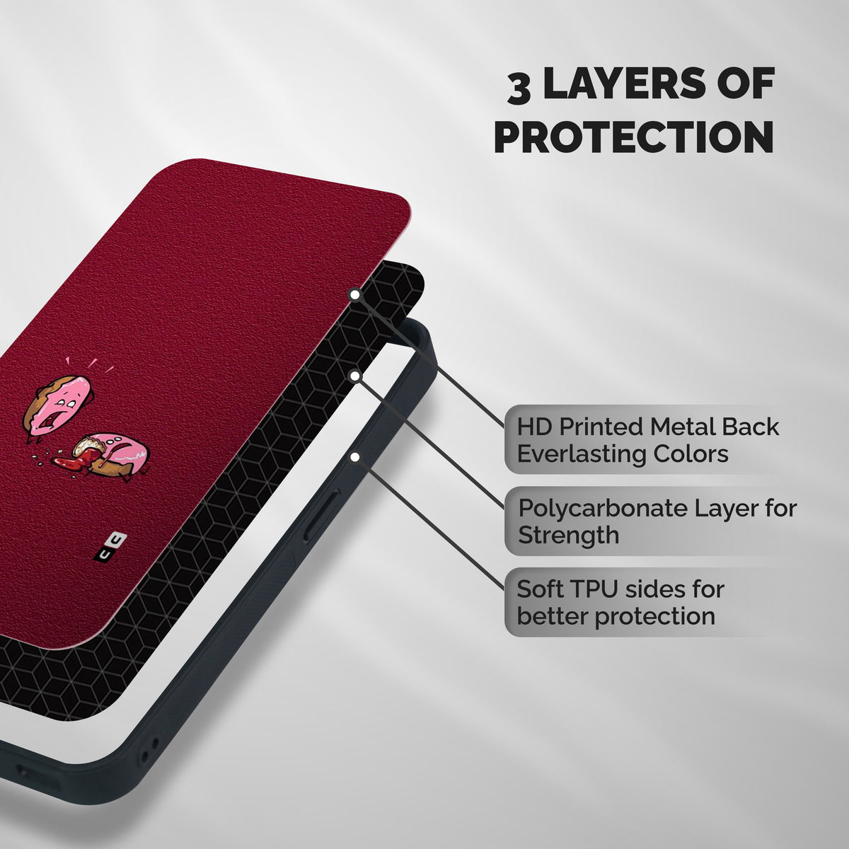 Donut Murder Shockproof Hybrid Protection (Metal + TPU) Back Case Cover