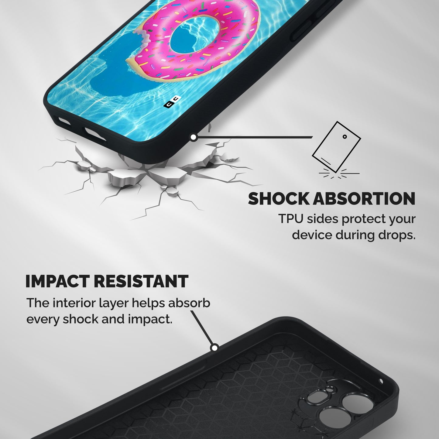 Donut Swim Shockproof Hybrid Protection (Metal + TPU) Back Case Cover