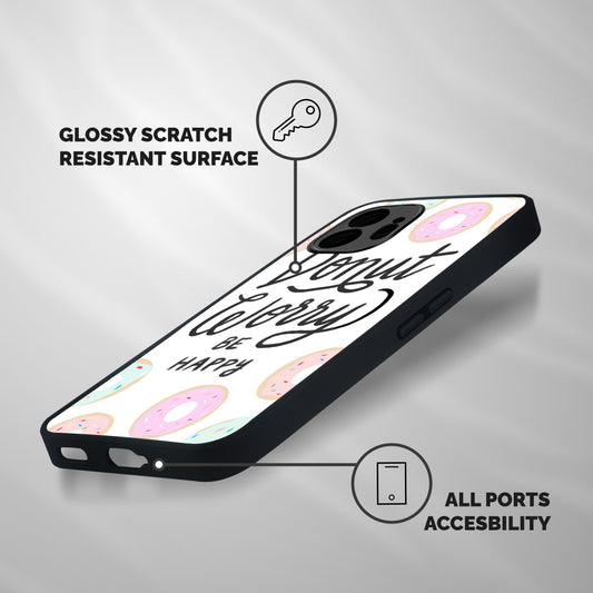 Donut Worry Be Happy Shockproof Hybrid Protection (Metal + TPU) Back Case Cover