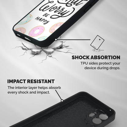 Donut Worry Be Happy Shockproof Hybrid Protection (Metal + TPU) Back Case Cover