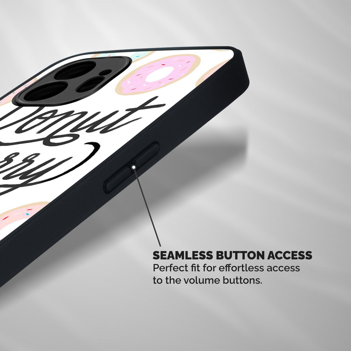 Donut Worry Be Happy Shockproof Hybrid Protection (Metal + TPU) Back Case Cover
