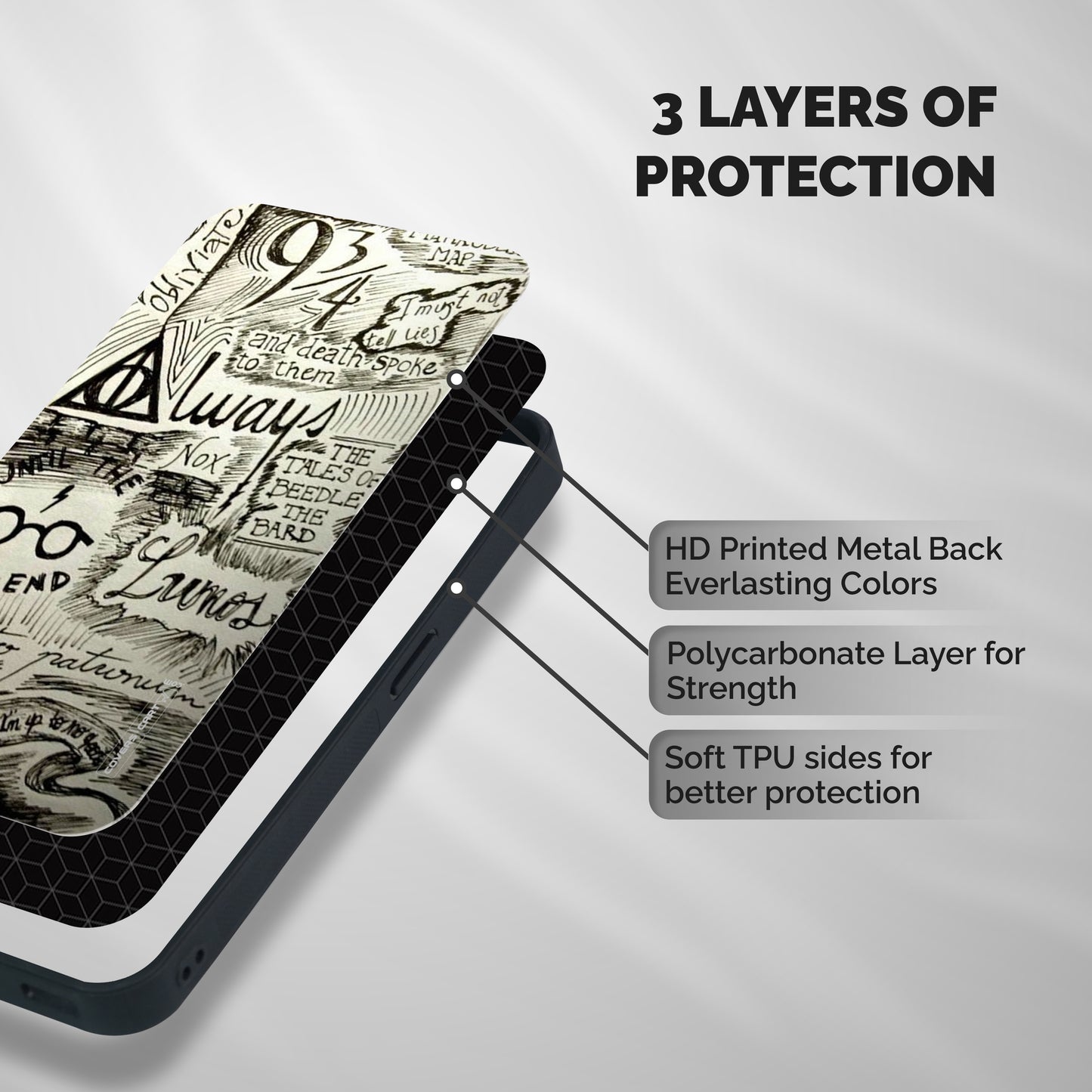 Doodle Art Shockproof Hybrid Protection (Metal + TPU) Back Case Cover