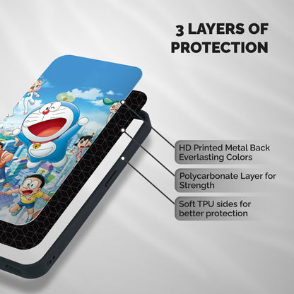 Doremon Flying Shockproof Hybrid Protection (Metal + TPU) Back Case Cover