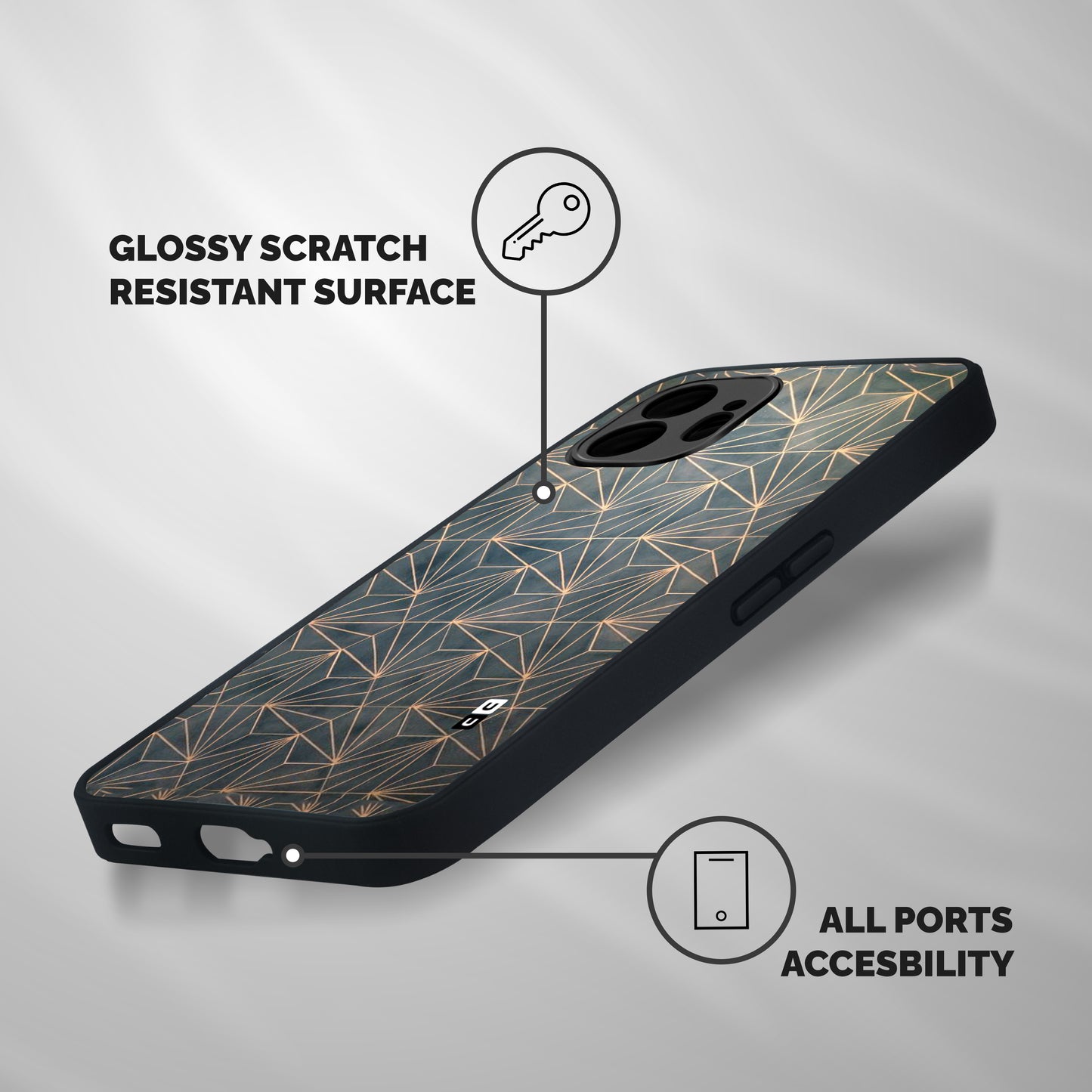Dotted Lines Pattern Shockproof Hybrid Protection (Metal + TPU) Back Case Cover