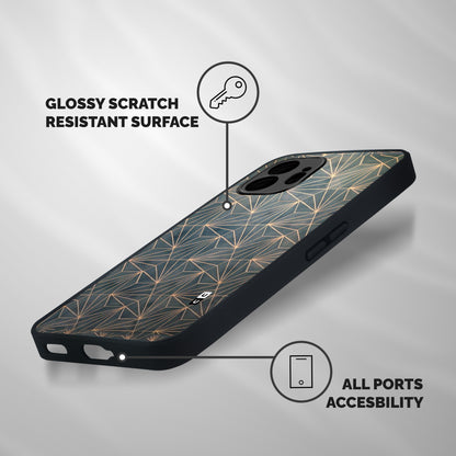 Dotted Lines Pattern Shockproof Hybrid Protection (Metal + TPU) Back Case Cover