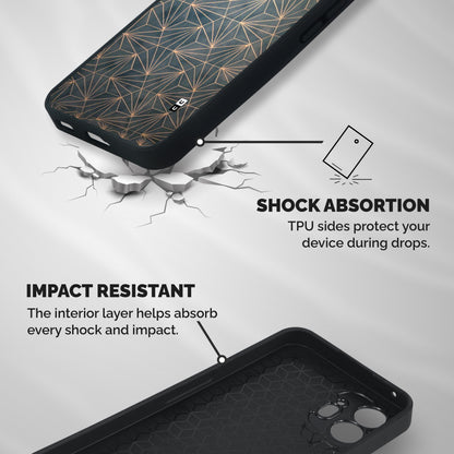 Dotted Lines Pattern Shockproof Hybrid Protection (Metal + TPU) Back Case Cover