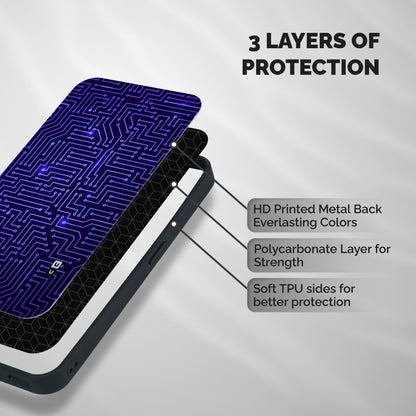 Dotting Lines Shockproof Hybrid Protection (Metal + TPU) Back Case Cover