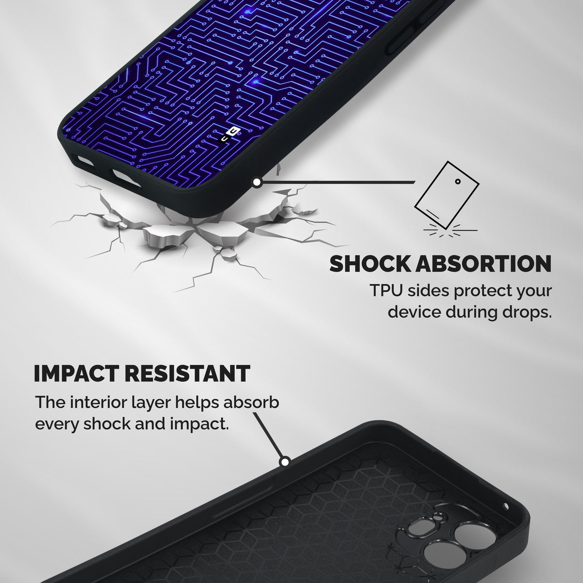 Dotting Lines Shockproof Hybrid Protection (Metal + TPU) Back Case Cover