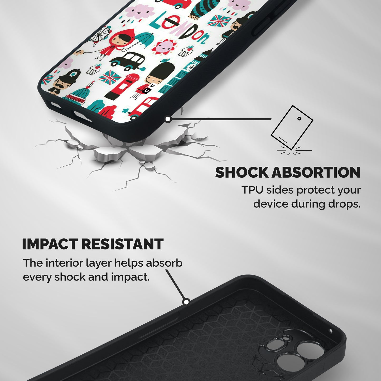 Double Decker Shockproof Hybrid Protection (Metal + TPU) Back Case Cover