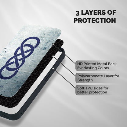 Double Infinity Rough Shockproof Hybrid Protection (Metal + TPU) Back Case Cover