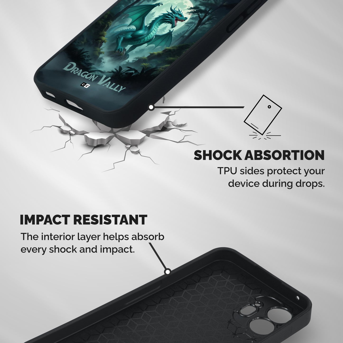 Dragon Valley Shockproof Hybrid Protection (Metal + TPU) Back Case Cover