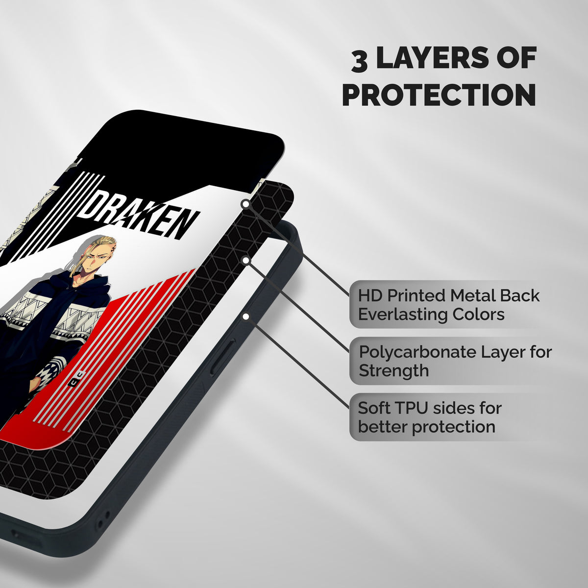 Draken Bhai Shockproof Hybrid Protection (Metal + TPU) Back Case Cover