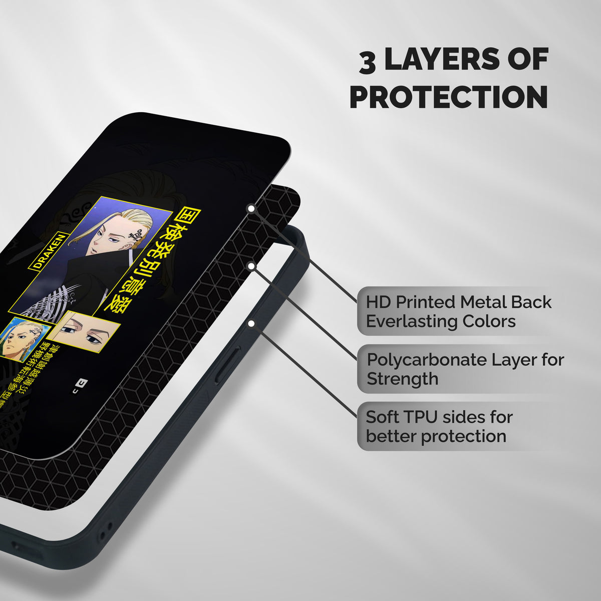 Draken Manji Gang Shockproof Hybrid Protection (Metal + TPU) Back Case Cover