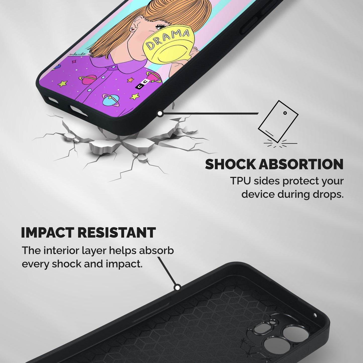 Drama Cup Shockproof Hybrid Protection (Metal + TPU) Back Case Cover
