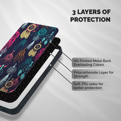 Dream Catcher Pattern Shockproof Hybrid Protection (Metal + TPU) Back Case Cover