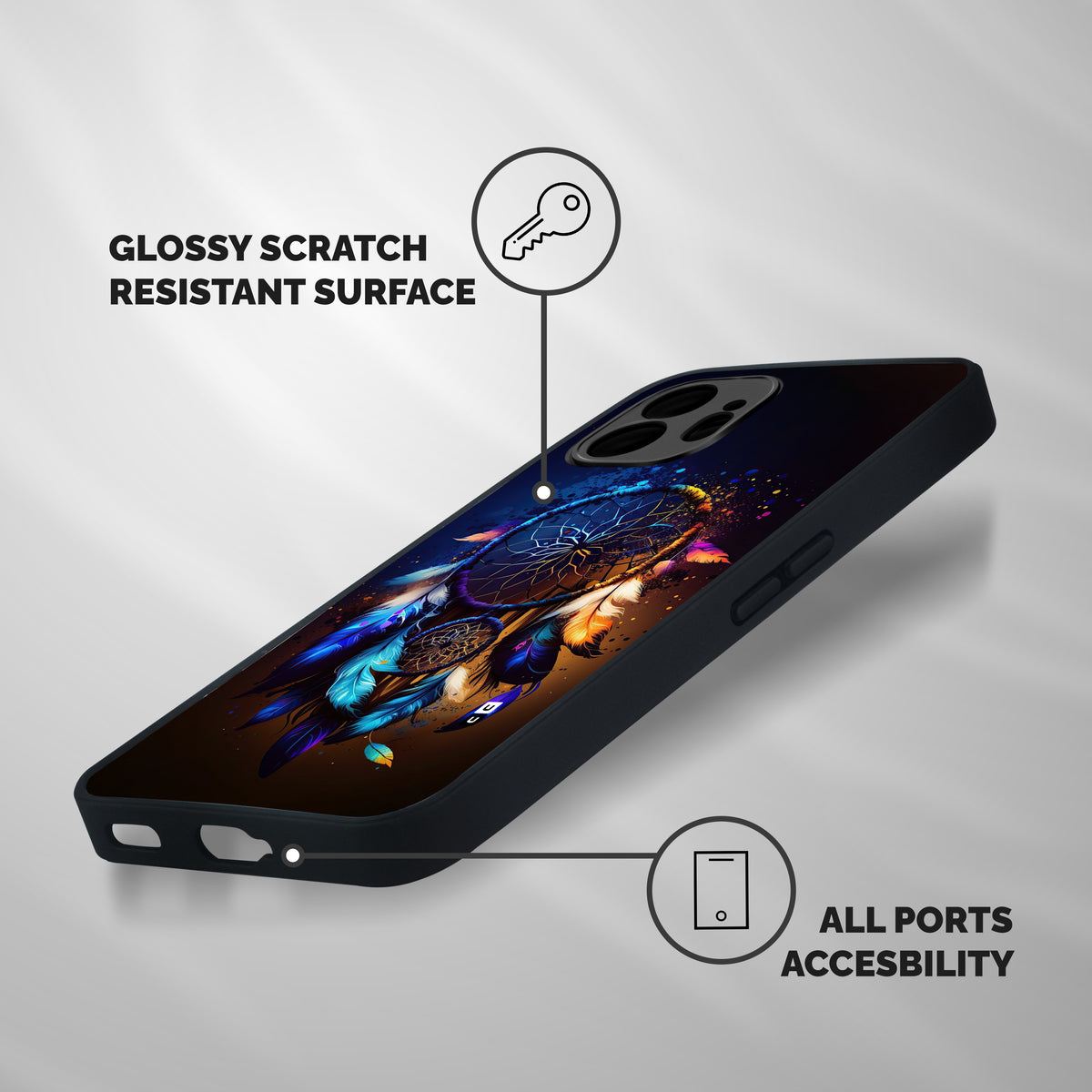 Dream Feather Shockproof Hybrid Protection (Metal + TPU) Back Case Cover