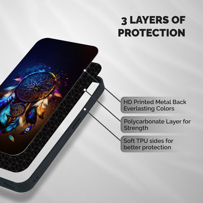Dream Feather Shockproof Hybrid Protection (Metal + TPU) Back Case Cover