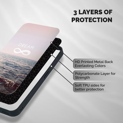 Dream Infinity Shockproof Hybrid Protection (Metal + TPU) Back Case Cover