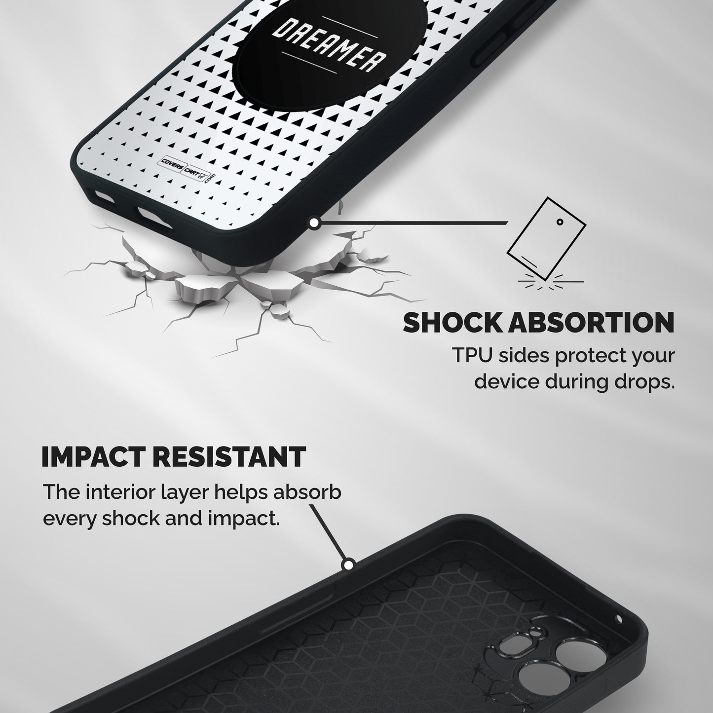 Dreamer Minimalist Shockproof Hybrid Protection (Metal + TPU) Back Case Cover