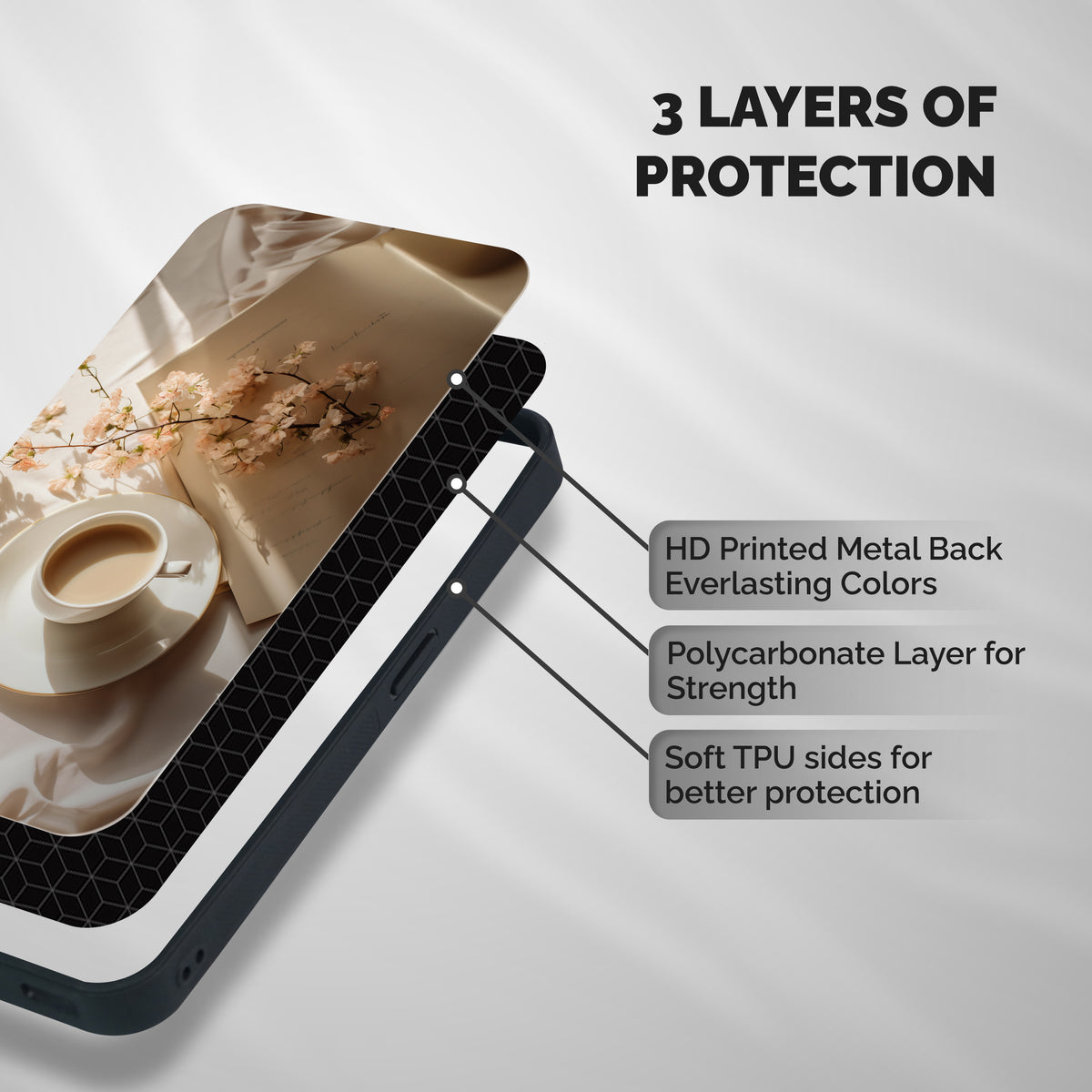 Early Morning Tea Shockproof Hybrid Protection (Metal + TPU) Back Case Cover