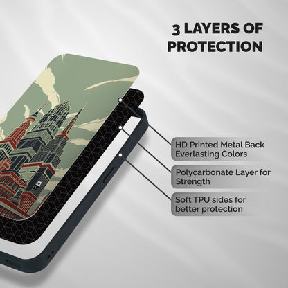 Edo Arc Shockproof Hybrid Protection (Metal + TPU) Back Case Cover