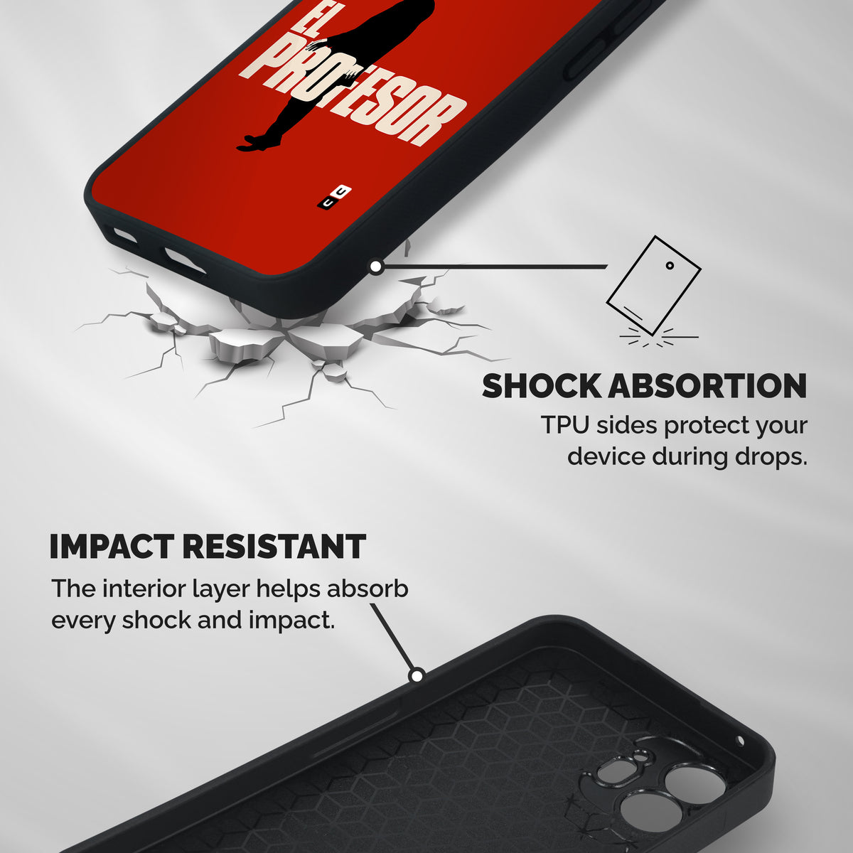El Profesor Minimalist Shockproof Hybrid Protection (Metal + TPU) Back Case Cover