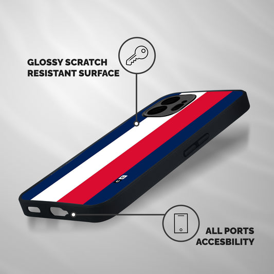 Electric Colors Stripe Shockproof Hybrid Protection (Metal + TPU) Back Case Cover
