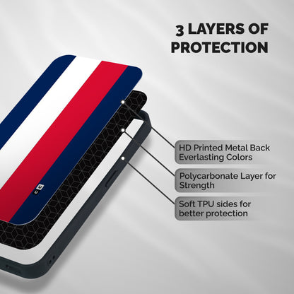 Electric Colors Stripe Shockproof Hybrid Protection (Metal + TPU) Back Case Cover