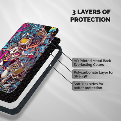 Electric Colors Shockproof Hybrid Protection (Metal + TPU) Back Case Cover