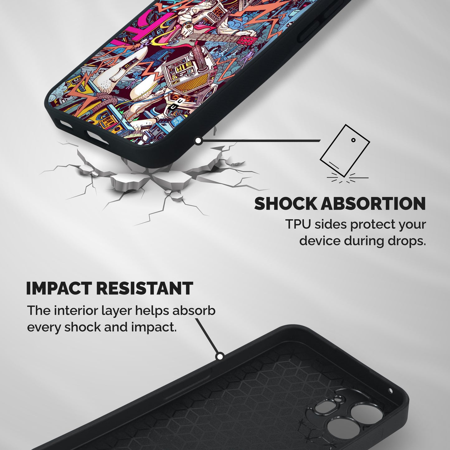 Electric Colors Shockproof Hybrid Protection (Metal + TPU) Back Case Cover