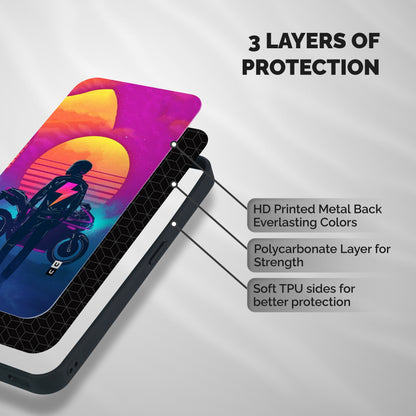 Electric Ride Shockproof Hybrid Protection (Metal + TPU) Back Case Cover