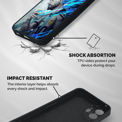 Electrifying Soccer Star Shockproof Hybrid Protection (Metal + TPU) Back Case Cover