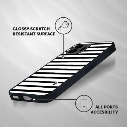 Elegant Basic Stripes Shockproof Hybrid Protection (Metal + TPU) Back Case Cover