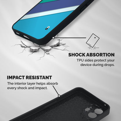Elegant Colored Stripes Shockproof Hybrid Protection (Metal + TPU) Back Case Cover