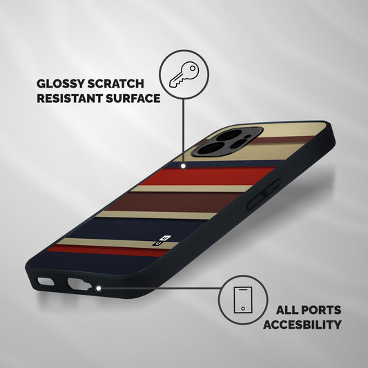 Elegant Stripes Pattern Shockproof Hybrid Protection (Metal + TPU) Back Case Cover