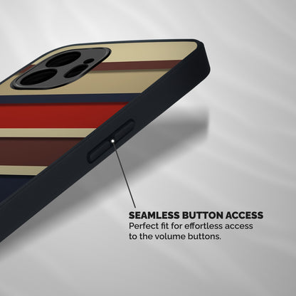 Elegant Stripes Pattern Shockproof Hybrid Protection (Metal + TPU) Back Case Cover