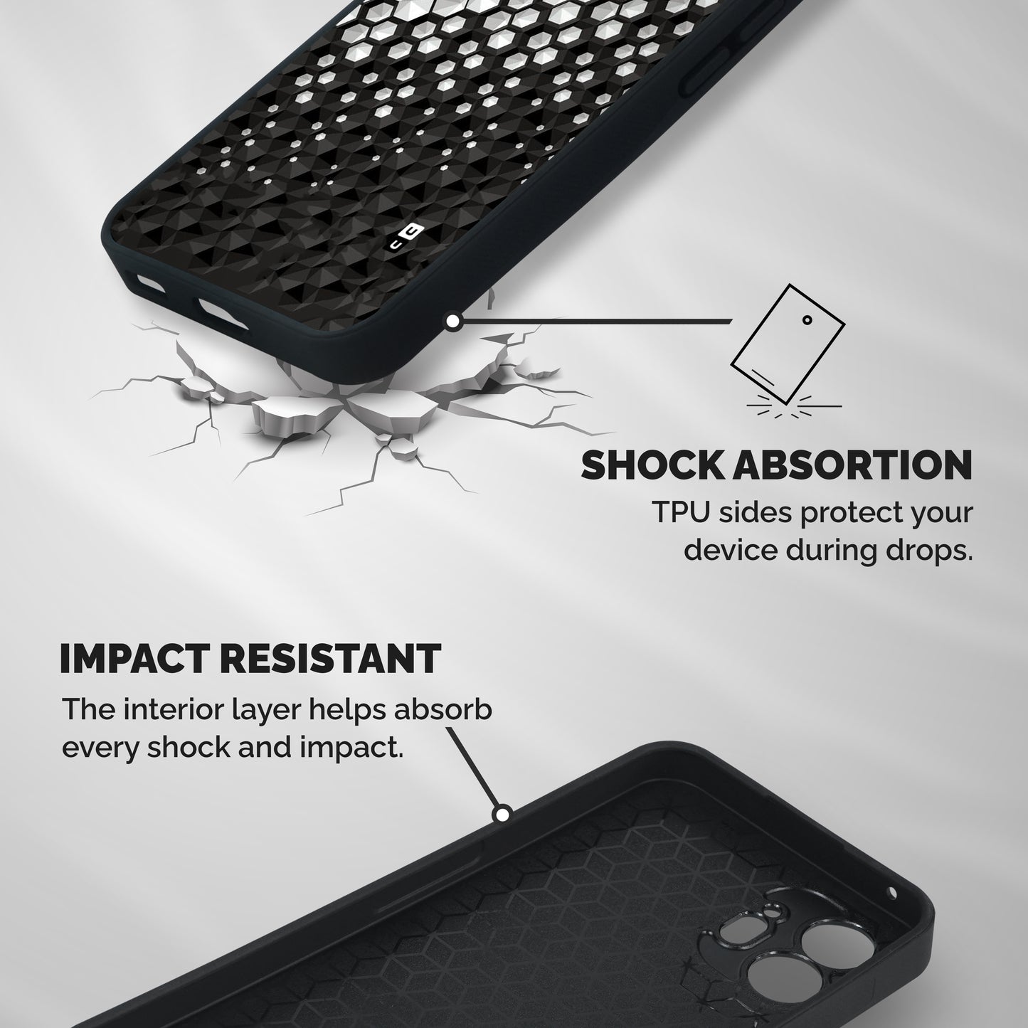 Elite Hexagonal Shockproof Hybrid Protection (Metal + TPU) Back Case Cover