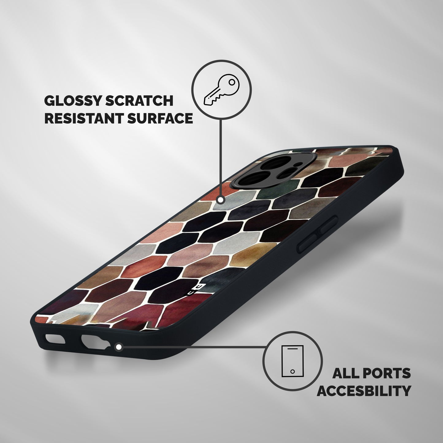 Elite Pastel Hexagons Shockproof Hybrid Protection (Metal + TPU) Back Case Cover