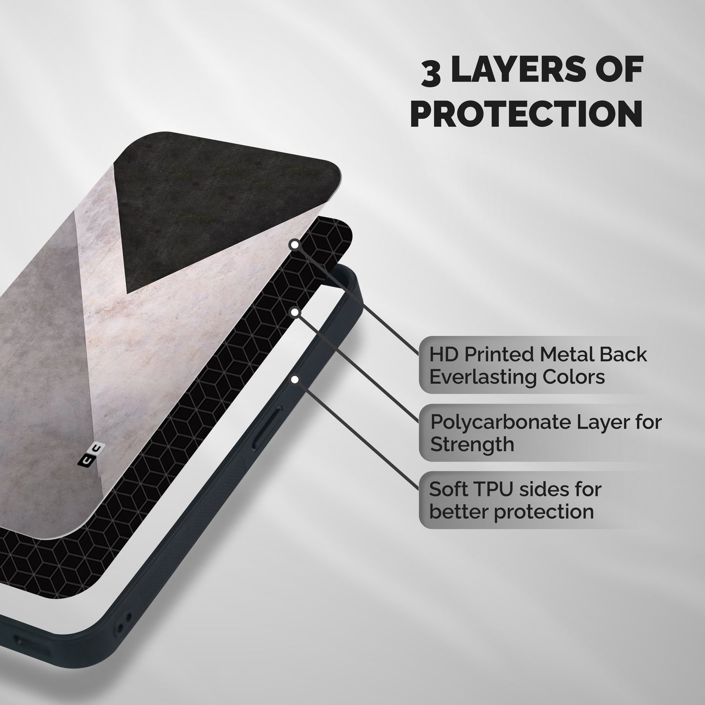 Elitism Shades Shockproof Hybrid Protection (Metal + TPU) Back Case Cover
