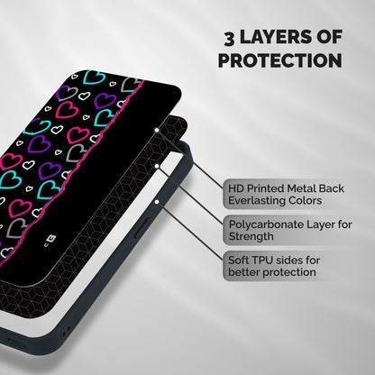 Empty Hearts Shockproof Hybrid Protection (Metal + TPU) Back Case Cover